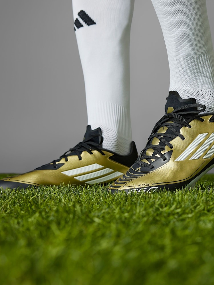 adidas Gold/White F50 League Messi Firm/Multi-Ground Boots - Image 3 of 20