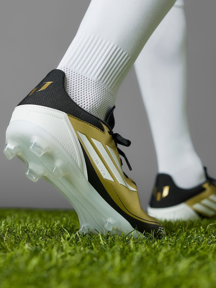 adidas Gold/White F50 League Messi Firm/Multi-Ground Boots - Image 9 of 20
