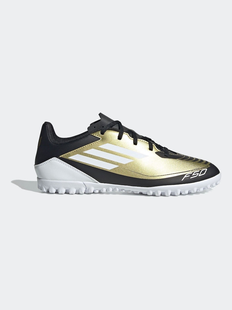 adidas Gold/White F50 Club Messi Turf Football Boots - Image 1 of 9