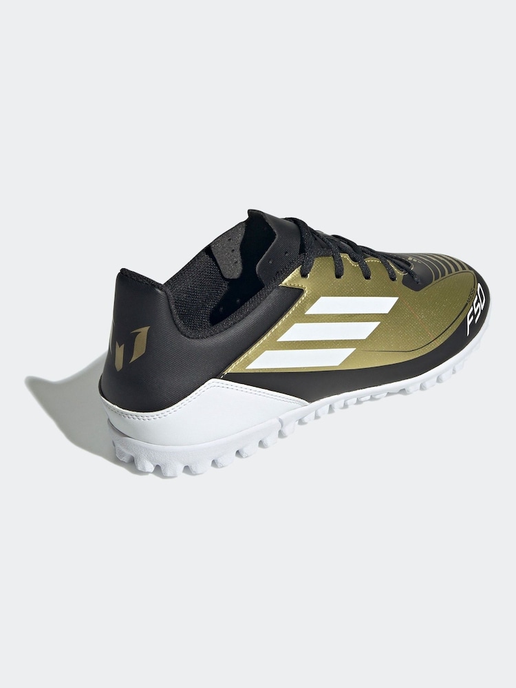 adidas Gold/White F50 Club Messi Turf Football Boots - Image 2 of 9