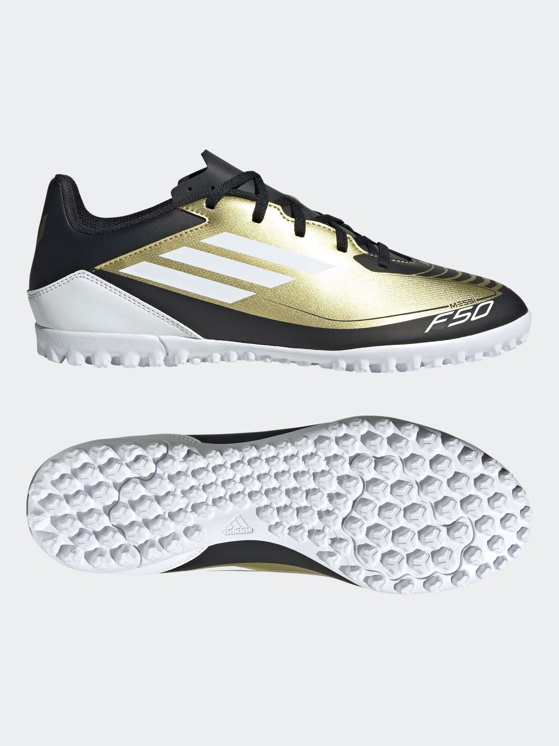 Buy adidas Gold White F50 Club Messi Turf Football Boots from Next Luxembourg