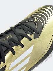 adidas Gold/White F50 Club Messi Turf Football Boots - Image 9 of 9
