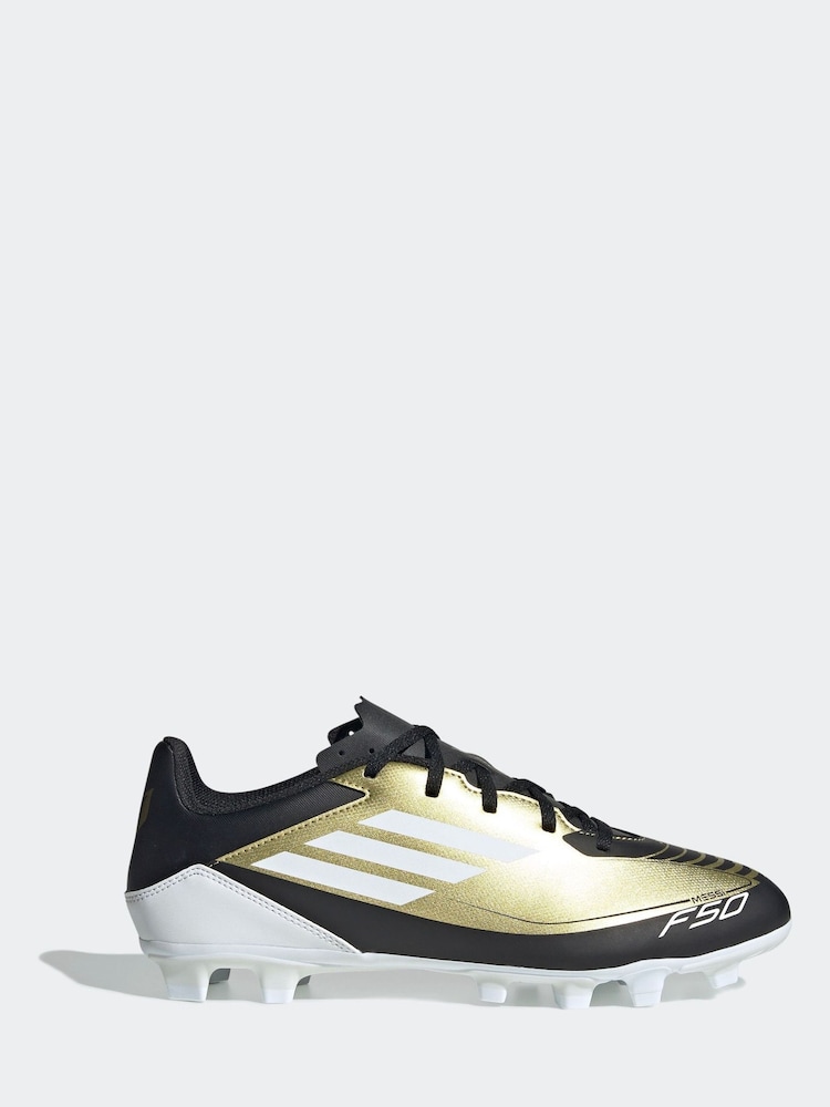 adidas Gold/White F50 Club Messi Flexible Ground Football Boots - Image 1 of 10