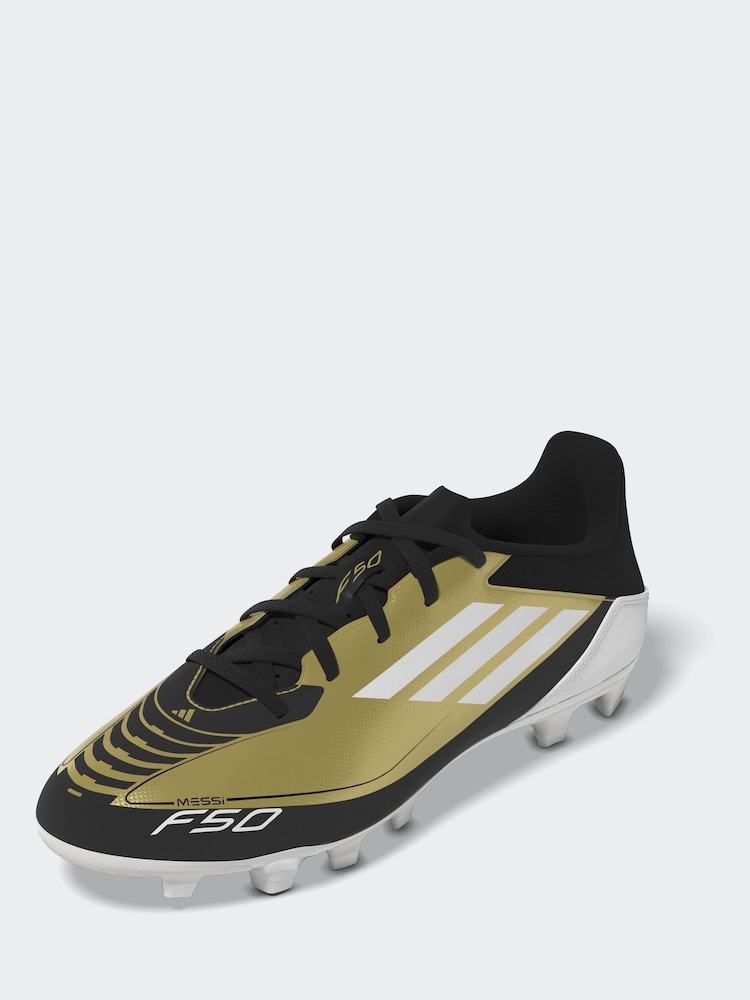 adidas Gold/White F50 Club Messi Flexible Ground Football Boots - Image 5 of 10