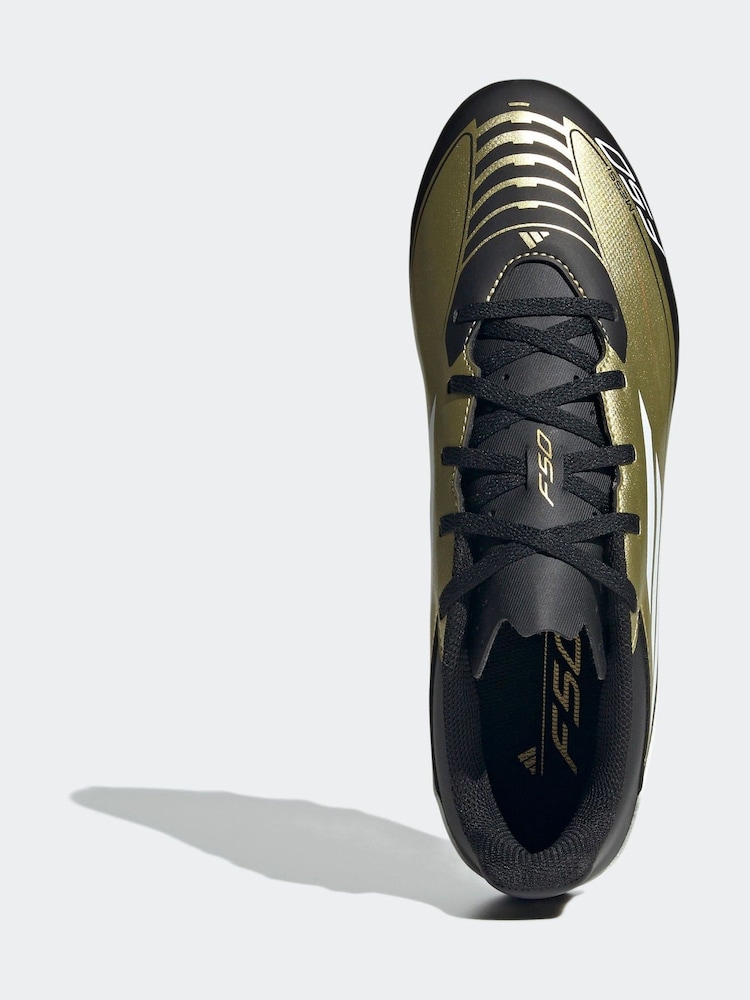 adidas Gold/White F50 Club Messi Flexible Ground Football Boots - Image 6 of 10