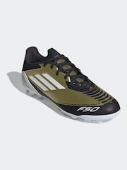 adidas Gold/White F50 League 2G/3G AG Messi Football Boots - Image 3 of 9