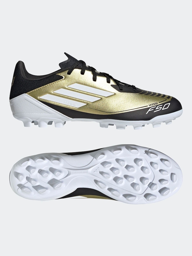 Buy adidas Gold/White F50 League 2G/3G AG Messi Football Boots - Main Image
