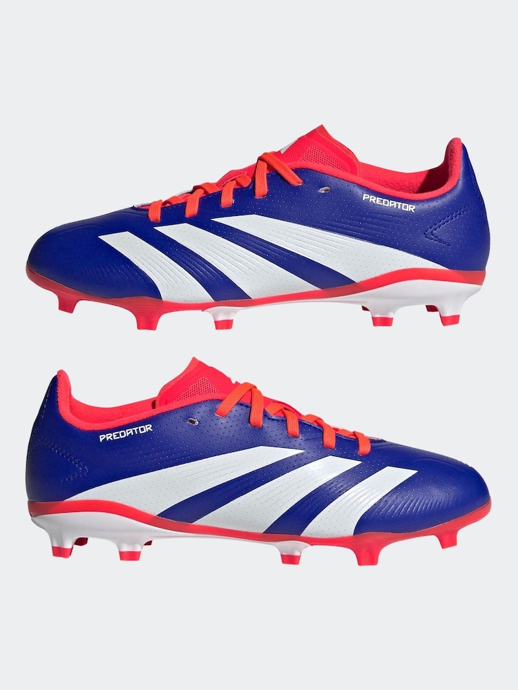 adidas Blue/White Predator League Firm Ground Boots Kids - Image 10 of 10