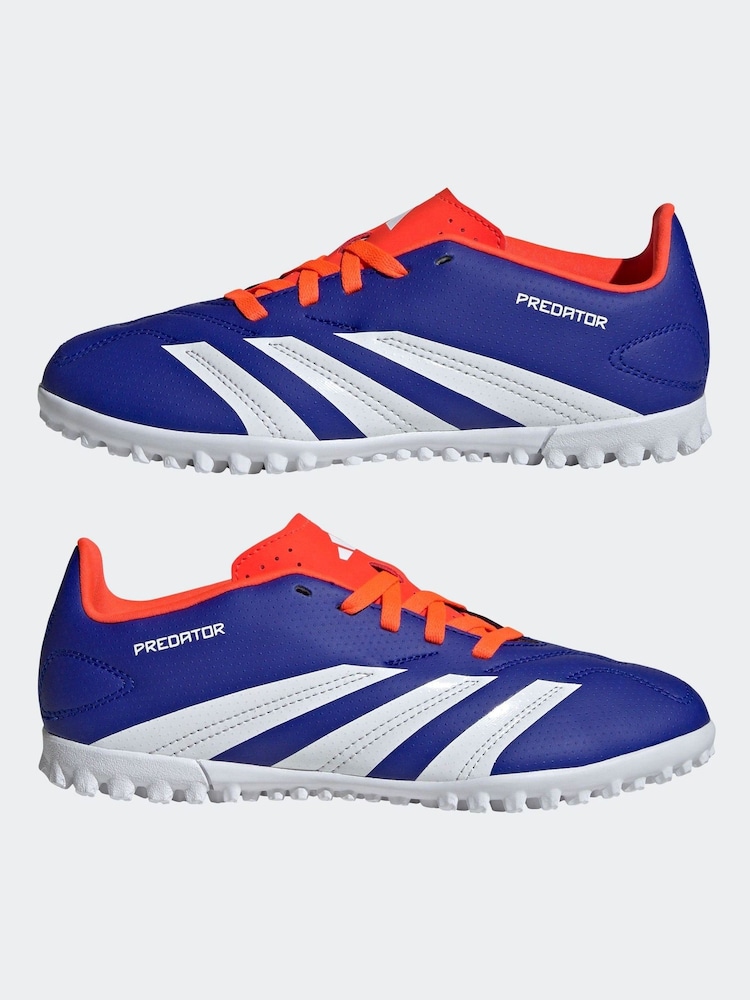 adidas Blue/White Kids Predator Club Turf Boots - Image 4 of 11