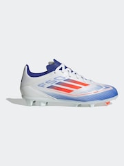 adidas White/Blue/Red Kids F50 League Firm / Multi Ground Cleats Football Boots - Image 1 of 10