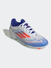 adidas White/Blue/Red Kids F50 League Firm / Multi Ground Cleats Football Boots - Image 3 of 10