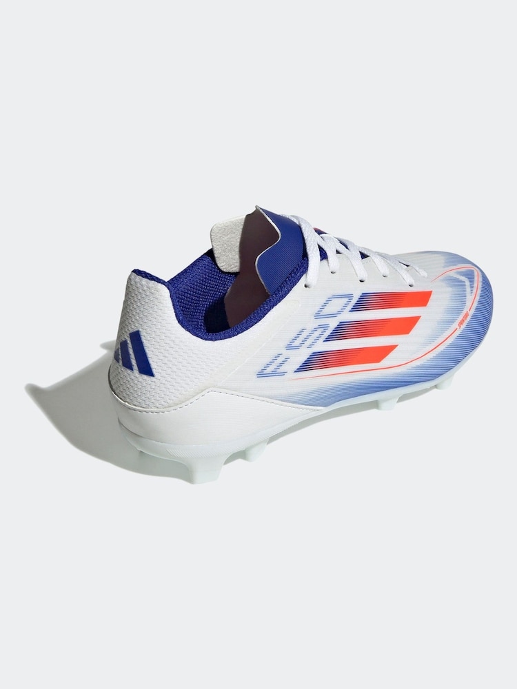 adidas White/Blue/Red Kids F50 League Firm / Multi Ground Cleats Football Boots - Image 4 of 10