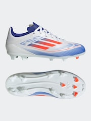 adidas White/Blue/Red Kids F50 League Firm / Multi Ground Cleats Football Boots - Image 6 of 10