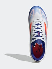 adidas White/Blue/Red Kids F50 League Firm / Multi Ground Cleats Football Boots - Image 7 of 10