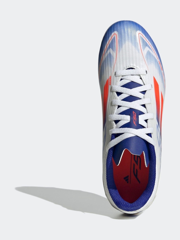 adidas White/Blue/Red Kids F50 League Firm / Multi Ground Cleats Football Boots - Image 7 of 10
