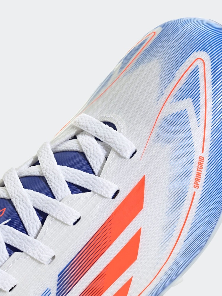 adidas White/Blue/Red Kids F50 League Firm / Multi Ground Cleats Football Boots - Image 9 of 10