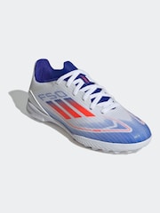 adidas White/Blue/Red F50 League Football Boots - Image 3 of 10