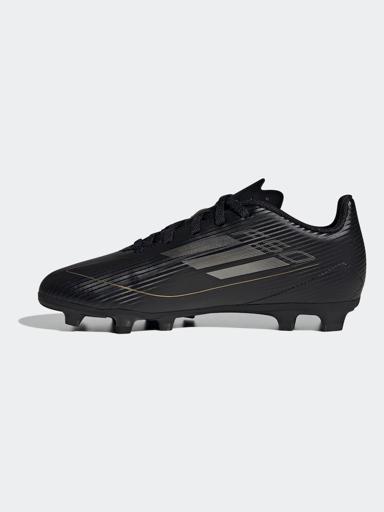 adidas Black/Gold F50 Kids Club Flexible Ground Football Boots - Image 2 of 10