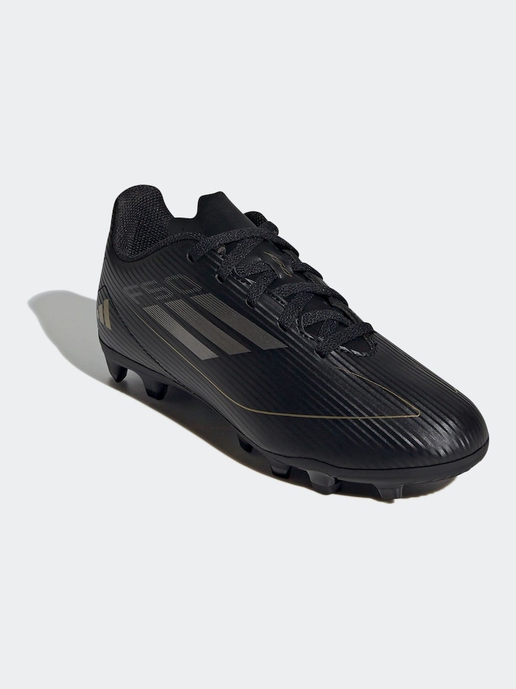 adidas Black/Gold F50 Kids Club Flexible Ground Football Boots - Image 3 of 10