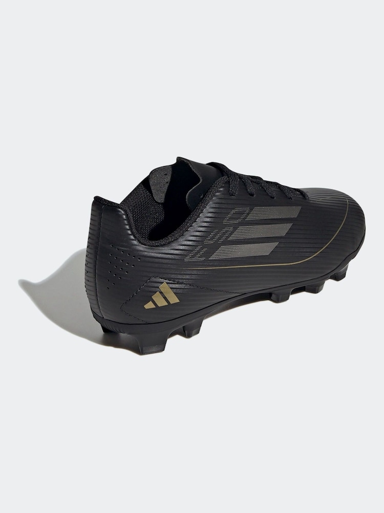adidas Black/Gold F50 Kids Club Flexible Ground Football Boots - Image 4 of 10