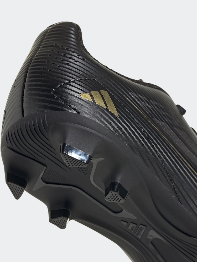 adidas Black/Gold F50 Kids Club Flexible Ground Football Boots - Image 9 of 10