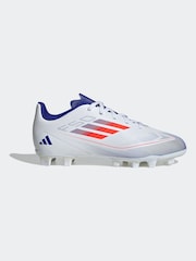 adidas White/Blue/Red F50 Kids Club Flexible Ground Football Boots - Image 1 of 10