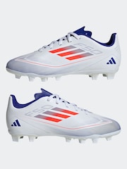 adidas White/Blue/Red F50 Kids Club Flexible Ground Football Boots - Image 10 of 10