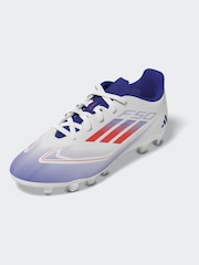 adidas White/Blue/Red F50 Kids Club Flexible Ground Football Boots - Image 2 of 10