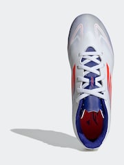 adidas White/Blue/Red F50 Kids Club Flexible Ground Football Boots - Image 3 of 10