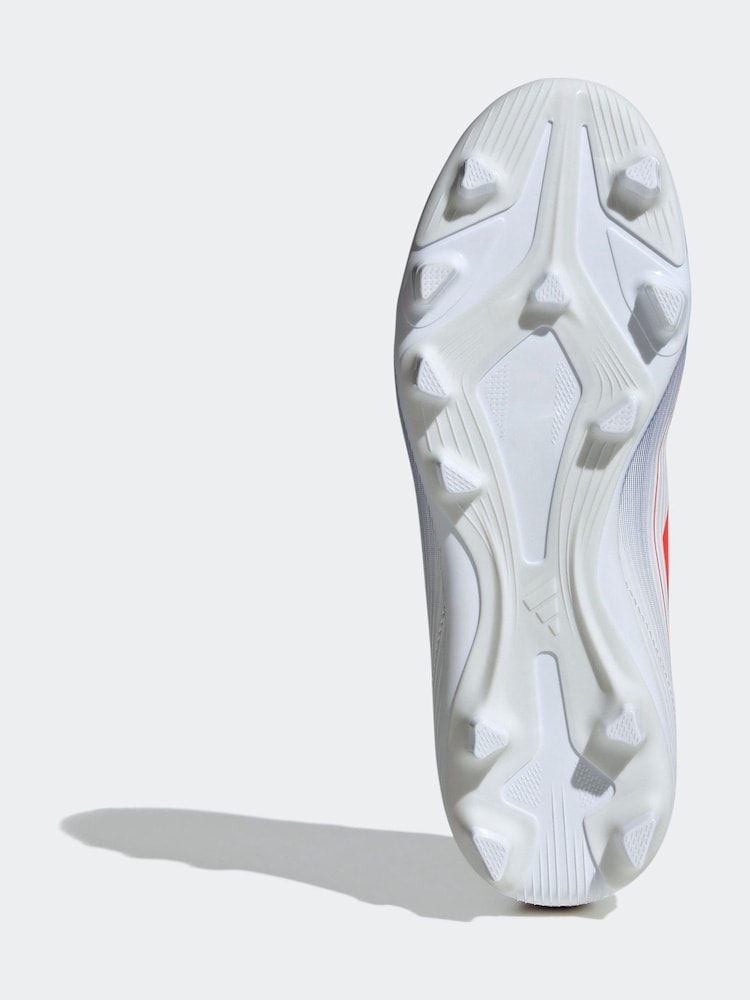 adidas White/Blue/Red F50 Kids Club Flexible Ground Football Boots - Image 4 of 10