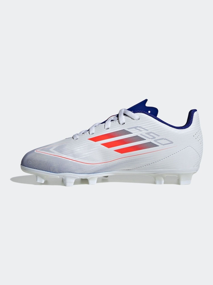 adidas White/Blue/Red F50 Kids Club Flexible Ground Football Boots - Image 5 of 10