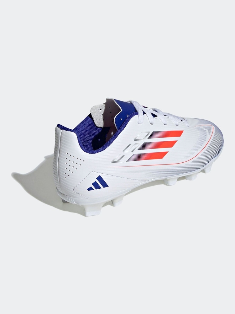 adidas White/Blue/Red F50 Kids Club Flexible Ground Football Boots - Image 7 of 10