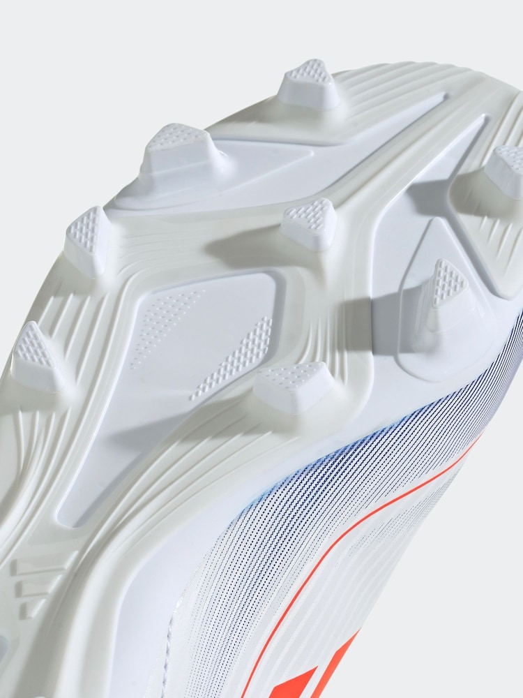 adidas White/Blue/Red F50 Kids Club Flexible Ground Football Boots - Image 8 of 10