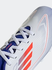 adidas White/Blue/Red F50 Kids Club Flexible Ground Football Boots - Image 9 of 10