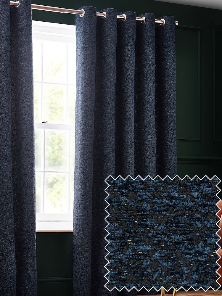Riva Paoletti Galaxy Chenille Eyelet Curtains - 圖片 1，共 5