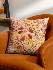 Wylder Nature Rust Autumn Walk Cotton Velvet 100% Cotton Cushion - Image 1 of 6