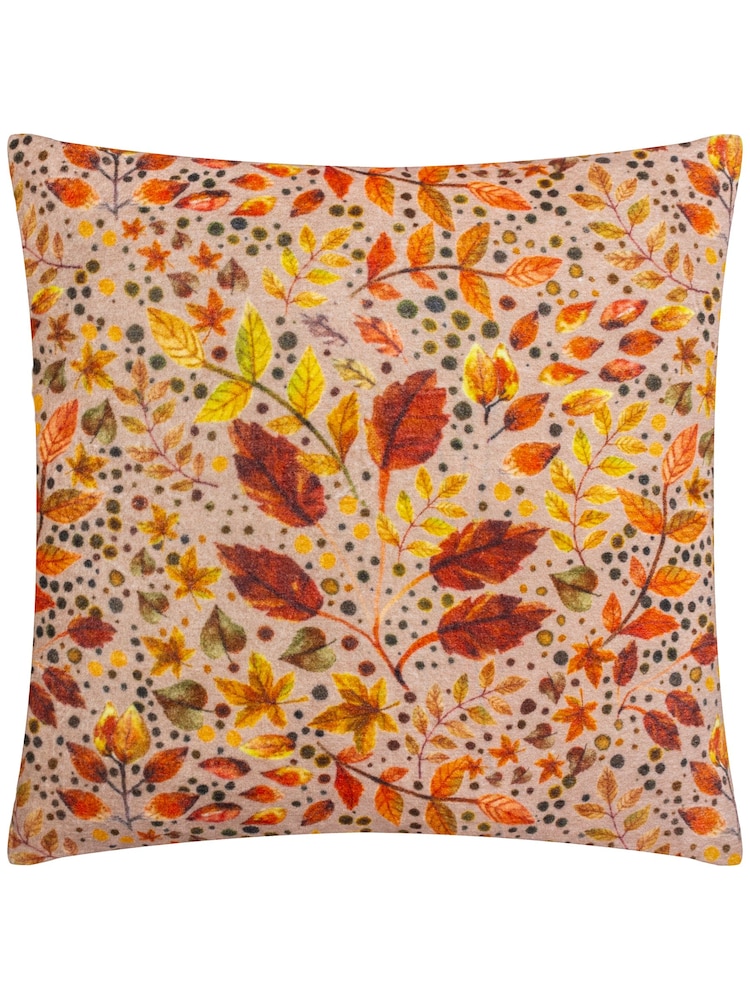 Wylder Nature Rust Autumn Walk Cotton Velvet 100% Cotton Cushion - Image 2 of 6