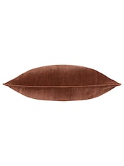 Yard Nutmeg Brown 50 x 50cm Heavy Chenille Velvet Piped Feather Filled Cushion - Image 3 of 5