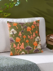 Furn Green 100% Cotton Mushroom Fields Abstract Cushion - Image 1 of 6