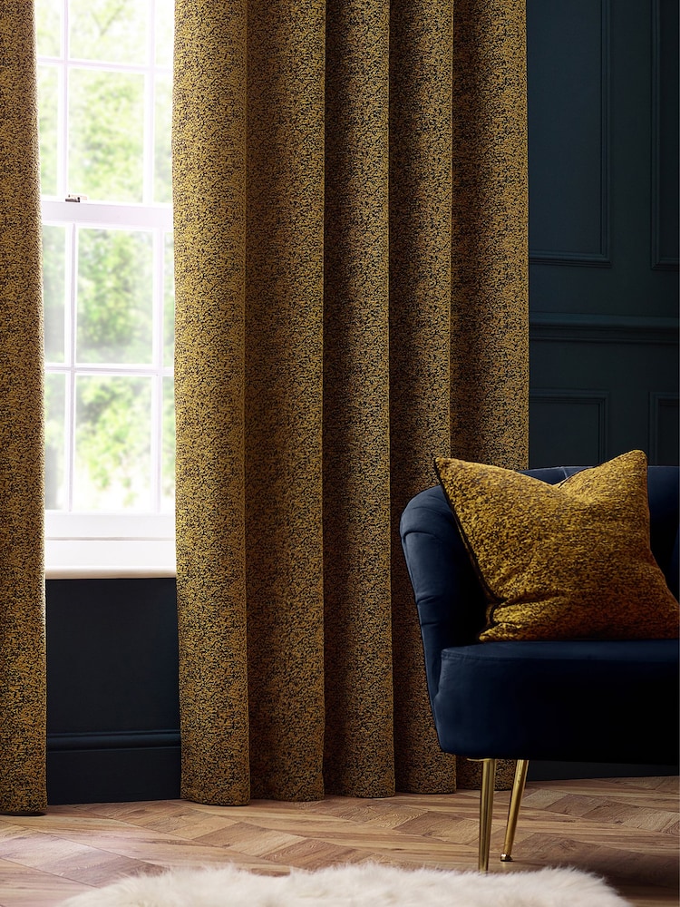 Riva Paoletti Gold Galaxy Chenille Piped Cushion - Image 1 of 5