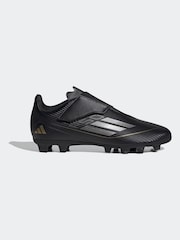 adidas Black/Gold Kids F50 Club Hook-and-Loop Flexible-Ground Boots - Image 1 of 9