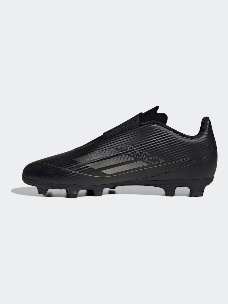 adidas Black/Gold Kids F50 Club Hook-and-Loop Flexible-Ground Boots - Image 2 of 9
