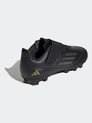 adidas Black/Gold Kids F50 Club Hook-and-Loop Flexible-Ground Boots - Image 4 of 9