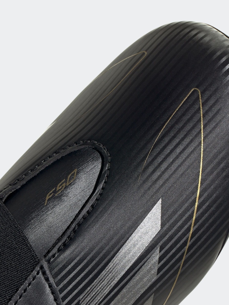 adidas Black/Gold Kids F50 Club Hook-and-Loop Flexible-Ground Boots - Image 8 of 9