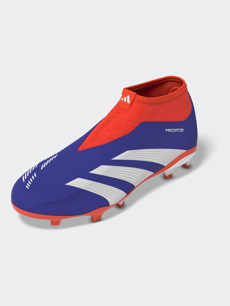 Buy adidas Blue/White Predator League Laceless Firm Ground Boots
