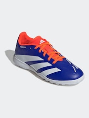adidas Blue/White Kids Predator League Turf Boots - Image 8 of 11