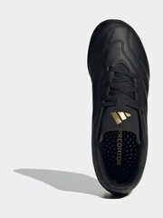 adidas Black/Gold Kids Predator Club Turf Boots - Image 2 of 10
