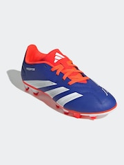 adidas Blue/White Predator Club Football Boots - Image 4 of 9