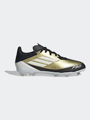 adidas Gold/White Messi F50 Kids League Firm/Multi-Ground Boots - Image 1 of 11