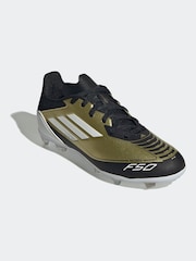 adidas Gold/White Messi F50 Kids League Firm/Multi-Ground Boots - Image 4 of 11